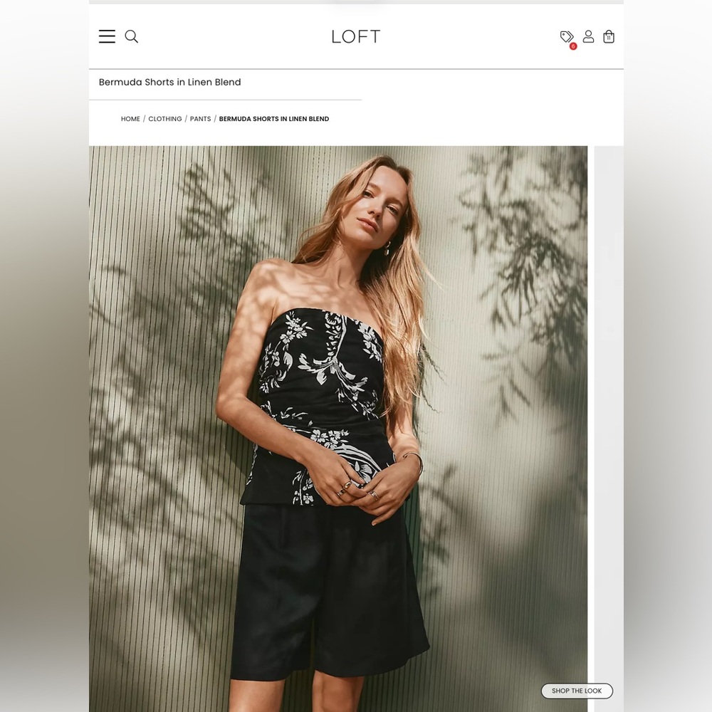 Loft black pleated women’s Bermuda shorts